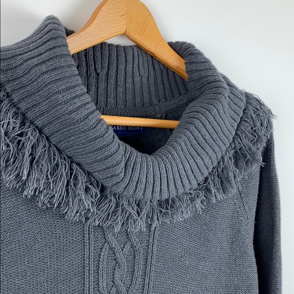 Karen Scott Neck Gray Swoop Neck Sweater - Picture 2 of 6